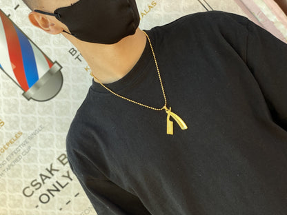 Barber Shavette necklace - gold-colored metal